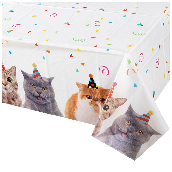 Скатерть Котики фотографичные п/э 130х80 см #1502-6549